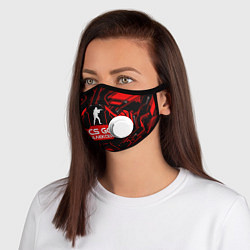 Маска с клапаном CS:GO - Алексей, цвет: 3D-белый