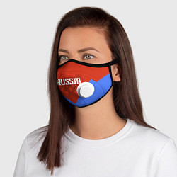 Маска с клапаном Russia Red & Blue, цвет: 3D-белый