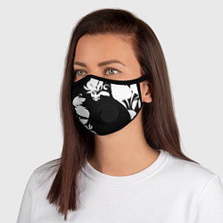 Маска с клапаном Russia: B&W Floral, цвет: 3D-черный