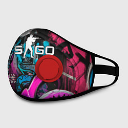 Маска с клапаном CS GO - Fever Dream, цвет: 3D-красный — фото 2