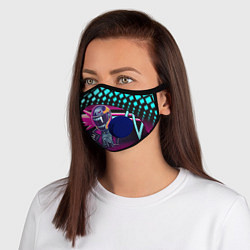 Маска с клапаном НЕОНОВЫЙ ГОНЩИК, цвет: 3D-синий