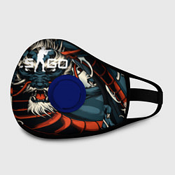 Маска с клапаном CS GO, цвет: 3D-синий — фото 2