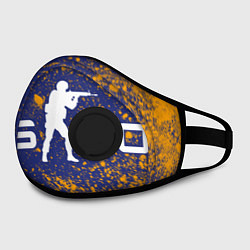 Маска с клапаном CS GO КС ГО, цвет: 3D-черный — фото 2
