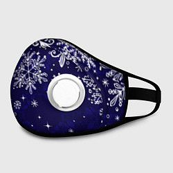 Маска с клапаном Новогодние снежинки, цвет: 3D-белый — фото 2