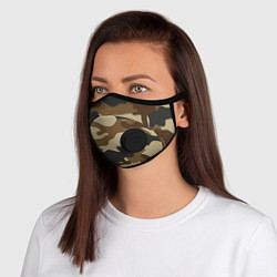 Маска с клапаном Camouflage, цвет: 3D-черный