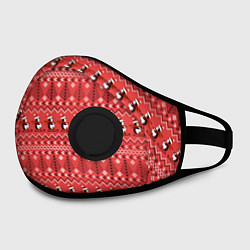 Маска с клапаном Новогодние пингвины, цвет: 3D-черный — фото 2