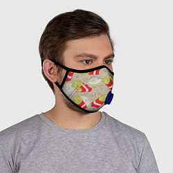 Маска с клапаном Фастфуд - Картошка фри, цвет: 3D-синий — фото 2