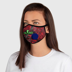 Маска с клапаном CS GO Red heat, цвет: 3D-синий