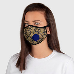 Маска с клапаном Versace золотые узоры, цвет: 3D-синий