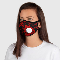 Маска с клапаном BERSERK BLACK RED БЕРСЕРК ПАТТЕРН, цвет: 3D-белый