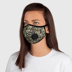 Маска с клапаном Камуфляж из Собак Camouflage, цвет: 3D-черный