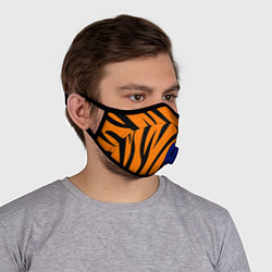 Маска с клапаном Текстура тиграtiger, цвет: 3D-синий — фото 2