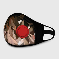 Маска с клапаном Abstract mosaic pattern brown and black, цвет: 3D-красный — фото 2