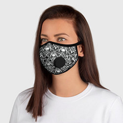 Маска с клапаном Textured skulls, цвет: 3D-черный