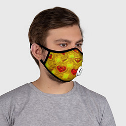 Маска с клапаном Узор рубиновые сердца, цвет: 3D-белый — фото 2