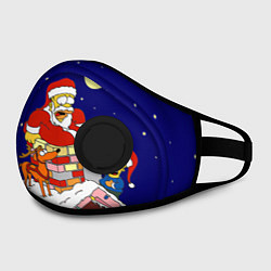 Маска с клапаном Новый год у Симпоснов, цвет: 3D-черный — фото 2
