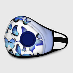 Маска с клапаном Голубые бабочки, цвет: 3D-синий — фото 2