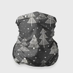 Бандана-труба Grey Christmas Trees, цвет: 3D-принт