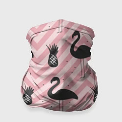 Бандана-труба Черный фламинго арт, цвет: 3D-принт