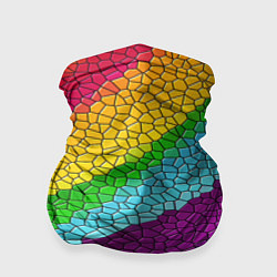 Бандана-труба Яркая мозаика радуга диагональ, цвет: 3D-принт