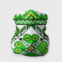 Бандана-труба Славянский Узор Зеленый, цвет: 3D-принт