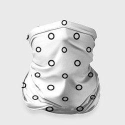 Бандана-труба Черно-белый узор в горошек, цвет: 3D-принт