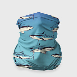 Бандана-труба Акулы Паттерн, цвет: 3D-принт