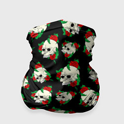 Бандана-труба Черепа и розы Skull and Roses, цвет: 3D-принт