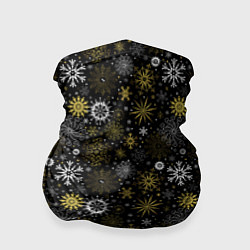 Бандана-труба Зимние Узоры золотые, цвет: 3D-принт