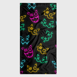 Бандана-труба НЕОНОВЫЕ КОТИКИ NEON FACES CATS, цвет: 3D-принт — фото 2