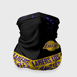 Бандана-труба LAKERS LOGO БРЫЗГИ КРАСОК, цвет: 3D-принт