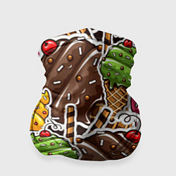 Бандана-труба Шоколадные сладости Мороженое, цвет: 3D-принт