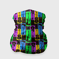 Бандана-труба Красочные Гитары, цвет: 3D-принт