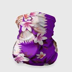 Бандана-труба Цветы Фиолетовый Цветок, цвет: 3D-принт