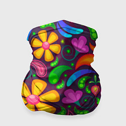 Бандана-труба РАСПИСНЫЕ ЦВЕТЫ PAINTED FLOWERS, цвет: 3D-принт