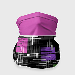 Бандана-труба Розово-фиолетовый геометрические фигуры и полосы, цвет: 3D-принт