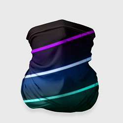 Бандана-труба Неоновые разноцветные фонари - Голубой и зелёный, цвет: 3D-принт