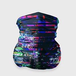 Бандана-труба Ночной город - glitch, цвет: 3D-принт