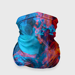 Бандана-труба Абстрактное переплетение оранжевой и синей красок, цвет: 3D-принт