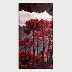 Бандана-труба Абстрактные красные деревья и облака, цвет: 3D-принт — фото 2