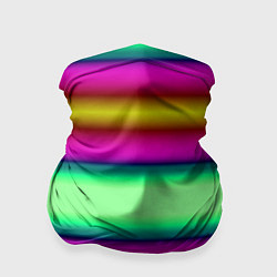 Бандана-труба Разноцветный неоновый полосатый узор, цвет: 3D-принт