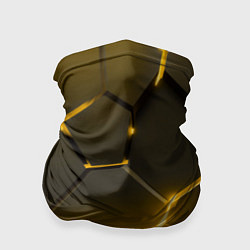 Бандана-труба Золотые неоновые геометрические плиты, цвет: 3D-принт