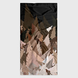 Бандана-труба Abstract mosaic pattern brown and black, цвет: 3D-принт — фото 2