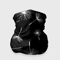 Бандана-труба Семена одуванчика на чёрном фоне, цвет: 3D-принт