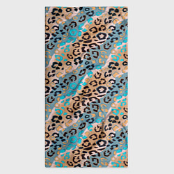 Бандана-труба Леопардовый узор на синих, бежевых диагональных по, цвет: 3D-принт — фото 2