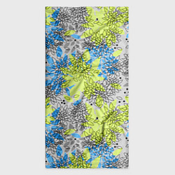 Бандана-труба Цветочный узор Голубой и Лайм, цвет: 3D-принт — фото 2
