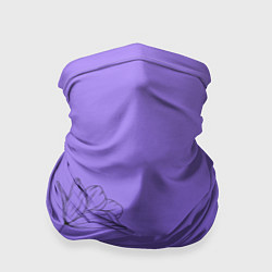 Бандана-труба Красивый фиолетовый градиент с цветами, цвет: 3D-принт