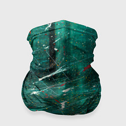 Бандана-труба Светло-зелёный туман, краски и царапины, цвет: 3D-принт