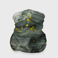Бандана-труба Абстрактный силуэт дома и краски на поверхности, цвет: 3D-принт