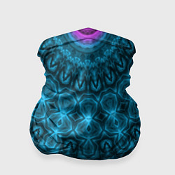 Бандана-труба Малиново-синий орнамент калейдоскоп, цвет: 3D-принт